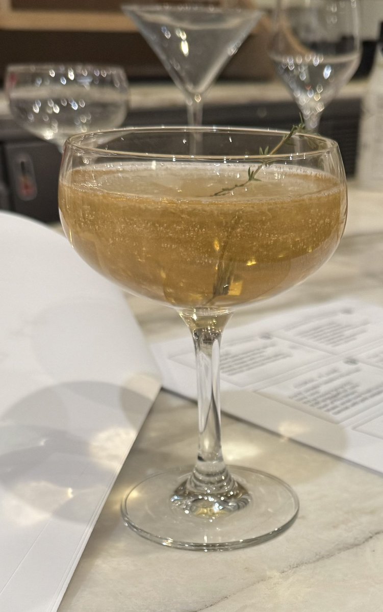 I am pleased to learn my other drink creation has also made it to the menu. Gin with spiced pear liqueur and cardamom bitters with a sprig of thyme as garnish