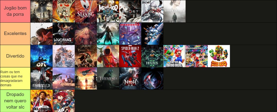 FromReif's tweet image. Tier List jogados de 2025, nem tão cedo eu encosto em um JRPG de novo pqp chato dmsss 
(menos vc Metaphor vc é ouro)