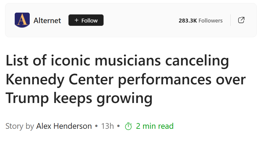 I, GAVIN C. NEWSOM, WILL HOLD A CONCERT AND EVERYONE IS COMING. SWIFT, SPRINGSTEEN, BEYONCÉ, WE INVITED KID ROCK BUT HE'S PERFORMING AT THE DONALD TRUMP FIFA CENTER FOR SCARED CLOWNS WHO RENAMED THEIR CIRCUS JUST TO PLEASE THE EGOMANIAC WHO'S EATING EVERY BUILDING IN AMERICA.