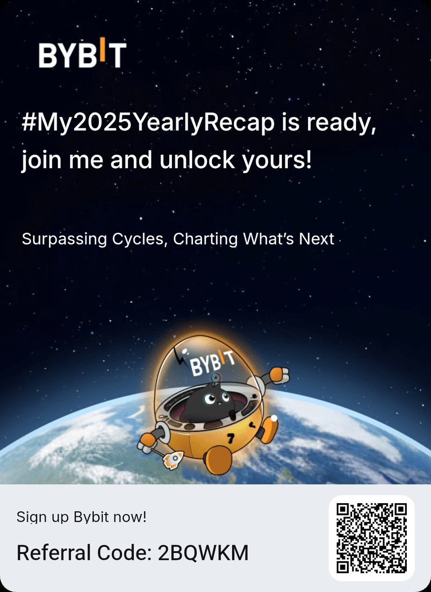 9jaidam's tweet photo. Unlock your 2025 recap and chart what’s next with me! New users can also win a 6,135 USDT reward.
#My2025YearlyRecap #BybitRecap #Bybit2025 #CryptoRecap2025 #BybitRecap2025
 https://t.co/zaFTdZuQhf https://t.co/YT9Ktkq9I2