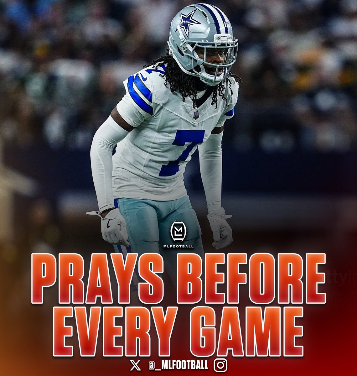 POWERFUL: Former Dallas #Cowboys Pro Bowl cornerback Trevon Diggs says that without GOD he is nothing and he prays before and after every game.

“Without Jesus, I’m nothing. I start every game in prayer and end it the same way”

“I love God and Jesus”

Great message from Trevon🙏