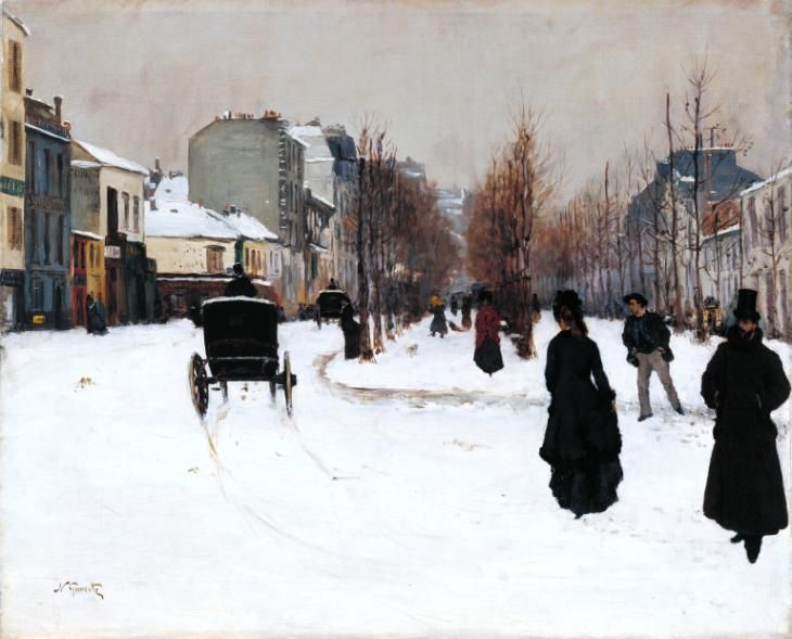 The Boulevard de Clichy under Snow 
Norbert Goeneutte (French 1854-1894)