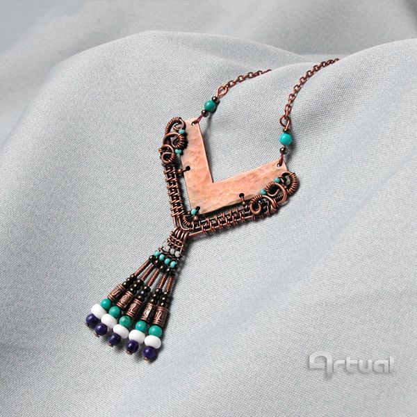 Art of the Day! "Wire wrapped ethnic copper pendant". Buy at: ArtPal.com/artualdesign?i…