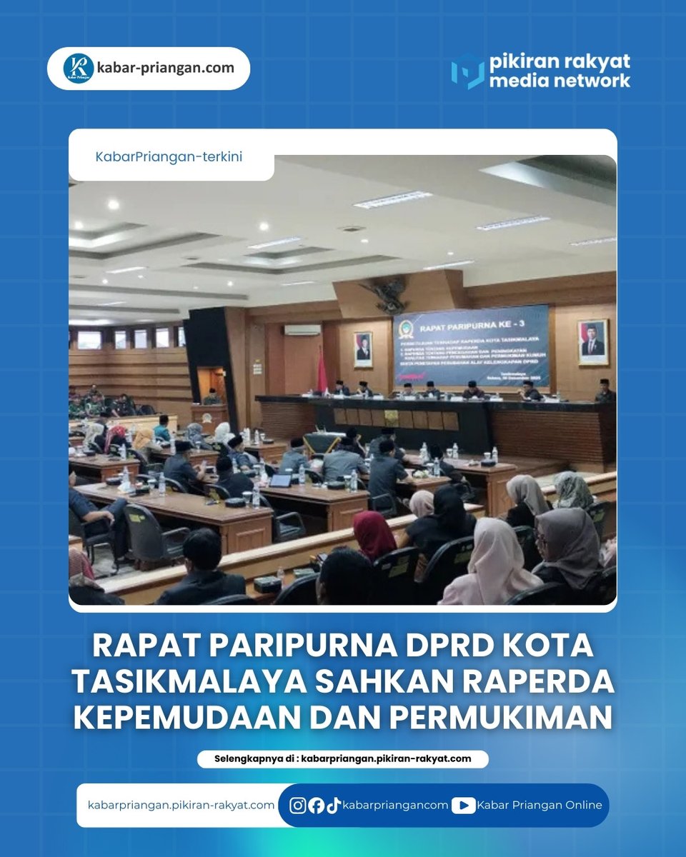 Rapat Paripurna DPRD Kota Tasikmalaya Sahkan Raperda Kepemudaan dan Permukiman

Selengkapnya kabarpriangan.pikiran-rakyat.com/kabar-priangan…