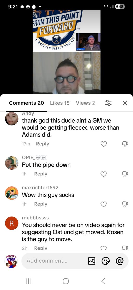 FF_LouieGee's tweet image. The reviews are in: #SabresTikTok did not like my Ostlund plus for Rust trade idea