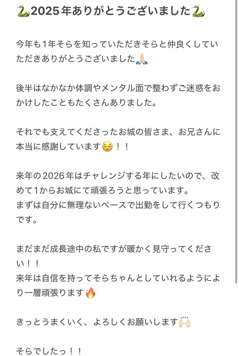 欲しいものありましたら、コメント下さい。 🐍2025年ありがとうございました🐍 今年も1年そらを知っていただきそら