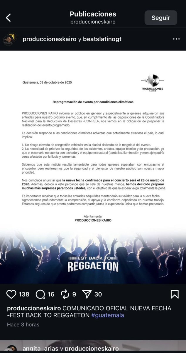 juliomt89's tweet photo. @BeatsLatino @carlos_vills04 @theweeknd @primetixfun De hecho ustedes hasta subido en colaboración comunicados con esta “promotora” de sus cancelaciones… las estafas ya vienen desde hace meses con shows que salen a la venta y solo los cambian de fecha… https://t.co/82Gq2Sd9yW