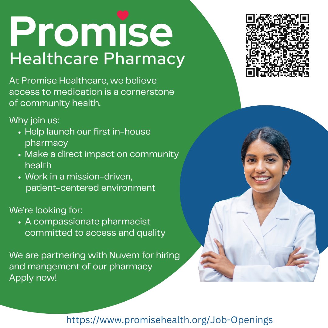 PromiseHealthCU's tweet image. Promise Healthcare is looking for a pharmacist. Apply today: recruiting.paylocity.com/recruiting/job…