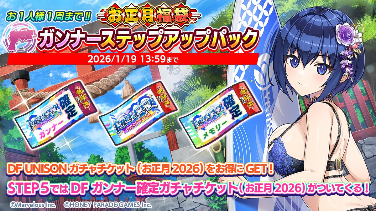 お正月を記念して、 12/31(水)より、「お正月福袋ガンナーステップ