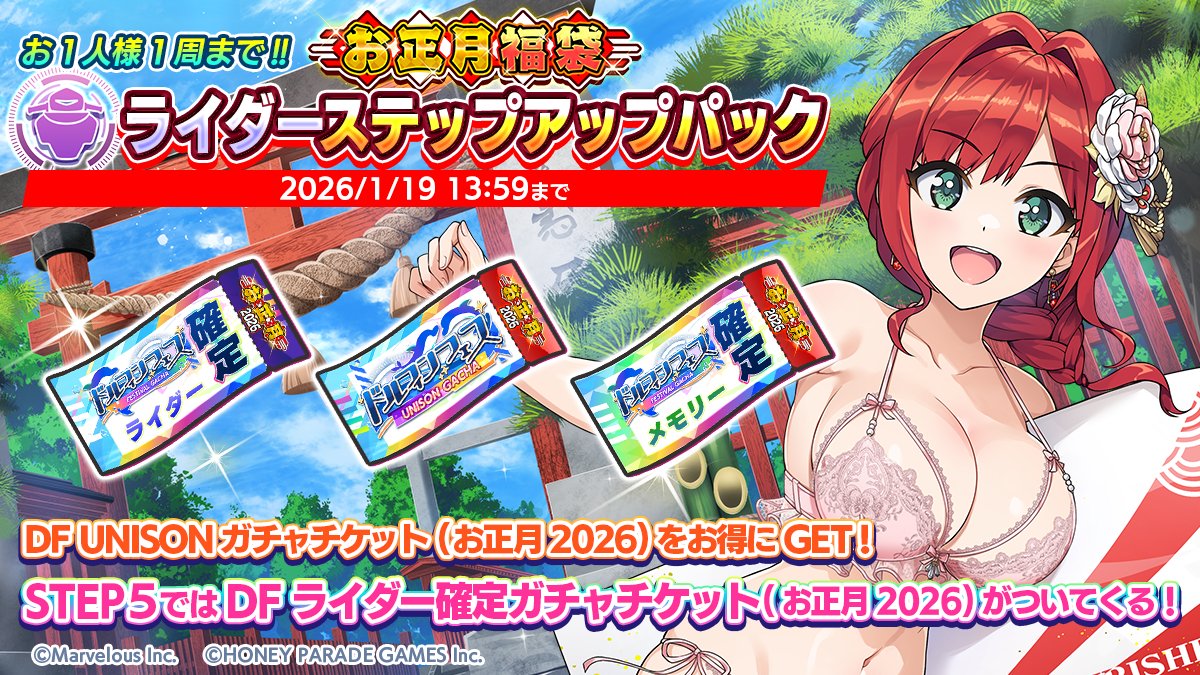 お正月を記念して、 12/31(水)より、「お正月福袋ライダーステップ