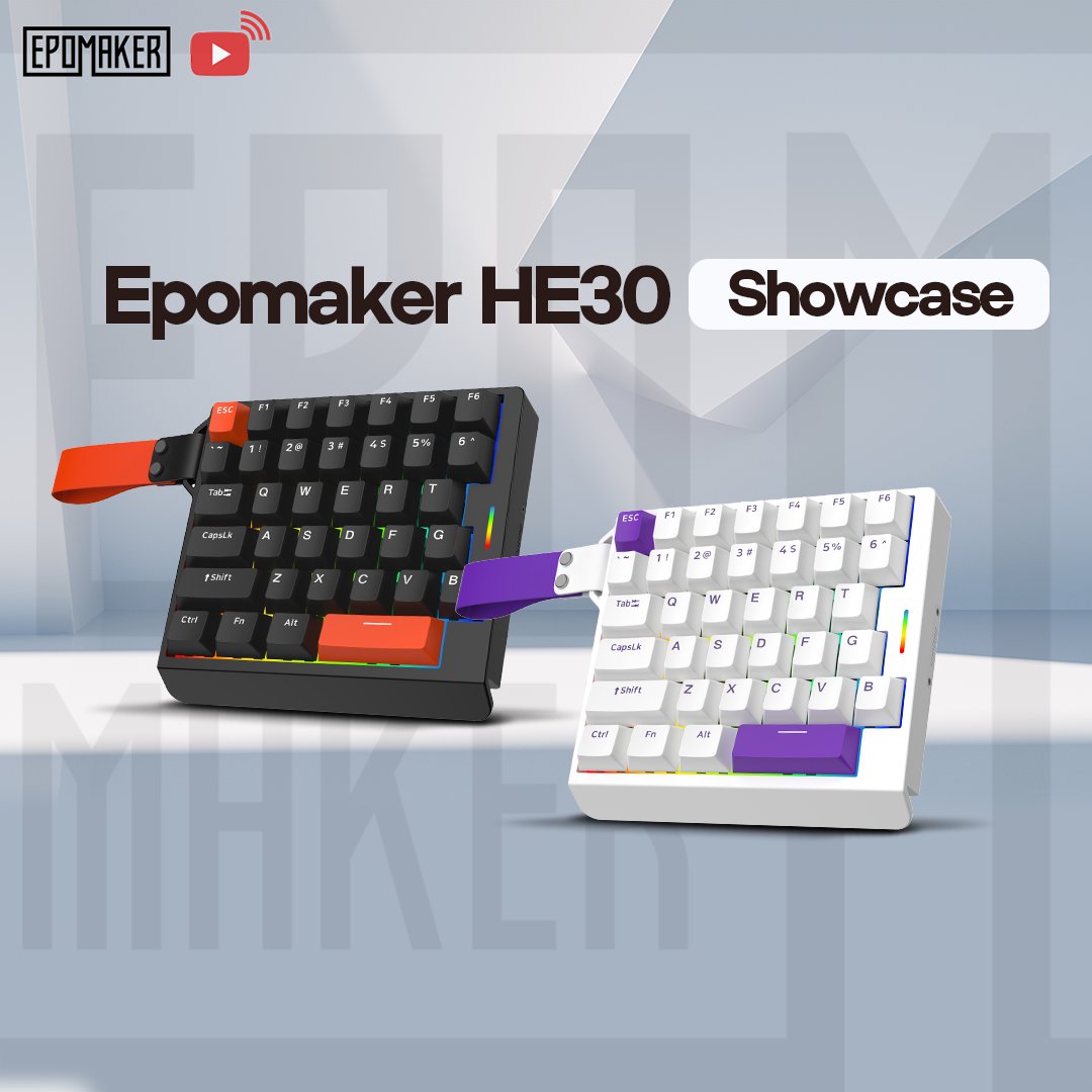 EpomakerK's tweet photo. We’re Live! EPOMAKER HE30 Showcase Starts Now 🔴
https://t.co/9kxsvct2c0
#EPOMAKER #HE30 #LiveShowcase #GamingKeyboard #MagneticSwitch https://t.co/N9aLTOpXep