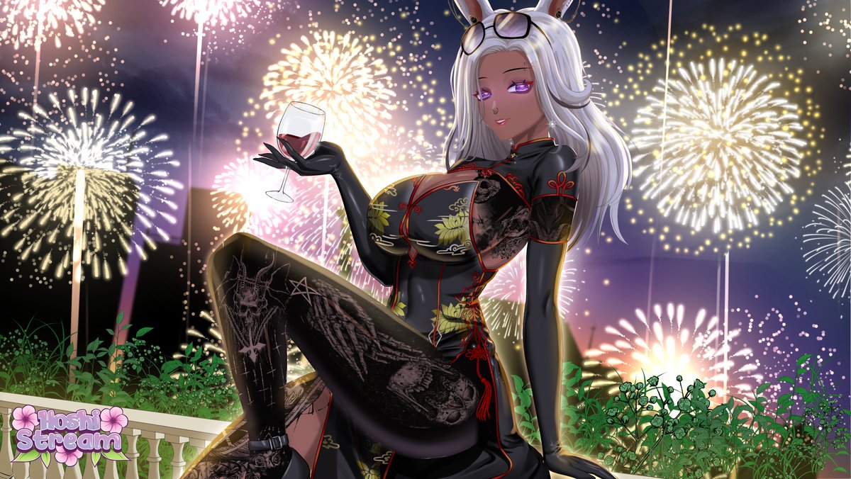 hoshistream's tweet image. Starting the new year with sparkle, light, and a little celebration ✨🥂

art for @DeltaVT_