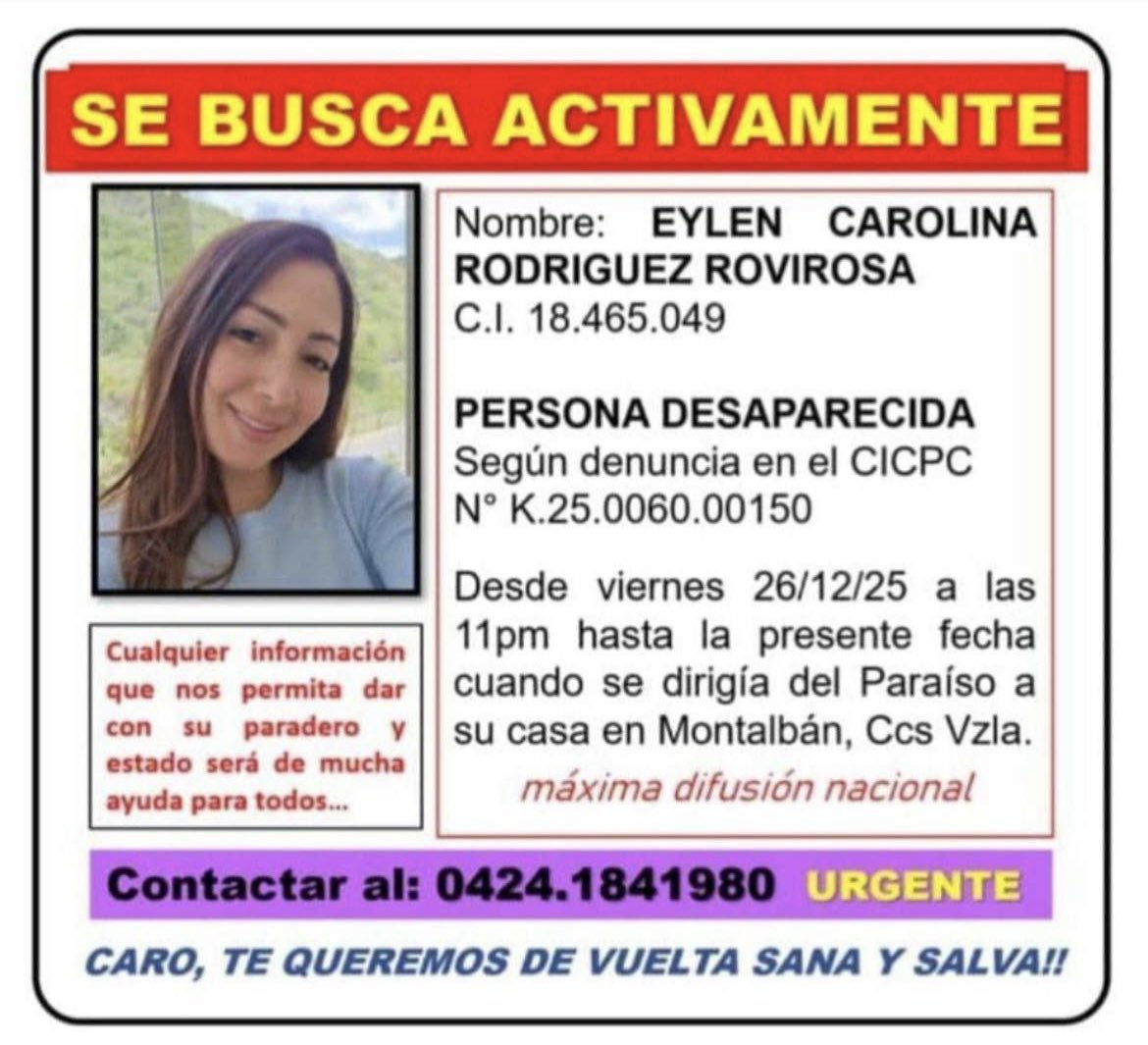 🚨𝐀𝐘𝐔𝐃𝐀 𝐀 𝐃𝐈𝐅𝐔𝐍𝐃𝐈𝐑!

Cualquier información de su paradero, llamar a las autoridades.
#30Dic #URGENTE #ALERTA RT🔃