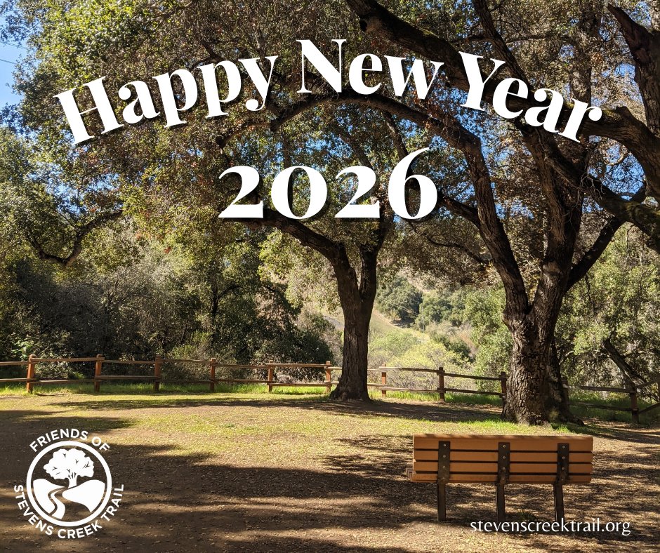fosct's tweet photo. Happy New Year to you and yours from the Friends of Stevens Creek Trail.  Have a fantastic 2026!

#stevenscreektrail https://t.co/ZetZCaj4ch