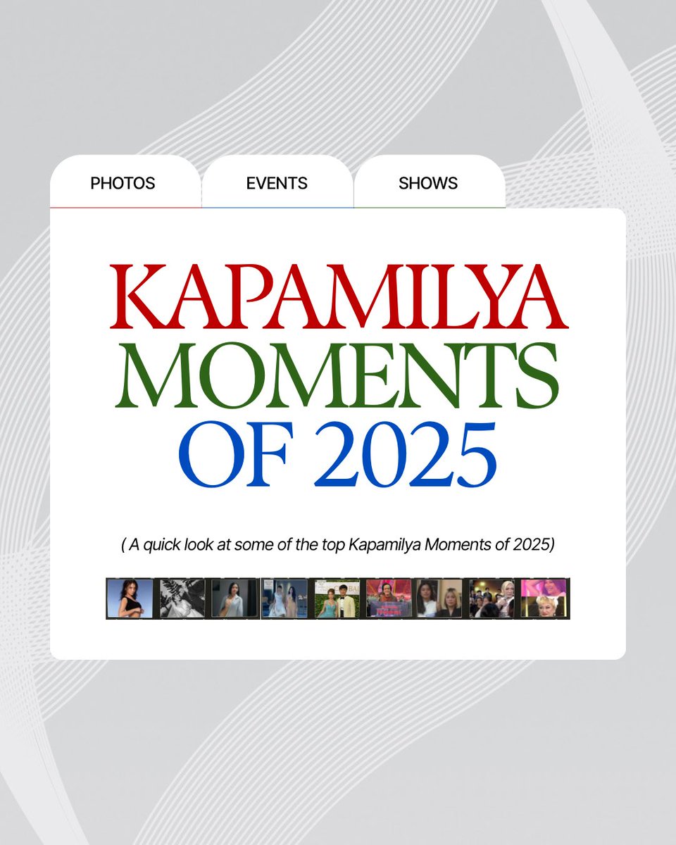 ABSCBN's tweet image. Before the year ends, let’s take a trip down memory lane and revisit some of the top Kapamilya Moments of 2025! 

Check out this thread! 

#ABSCBN #Kapamilya #KapamilyaMoments