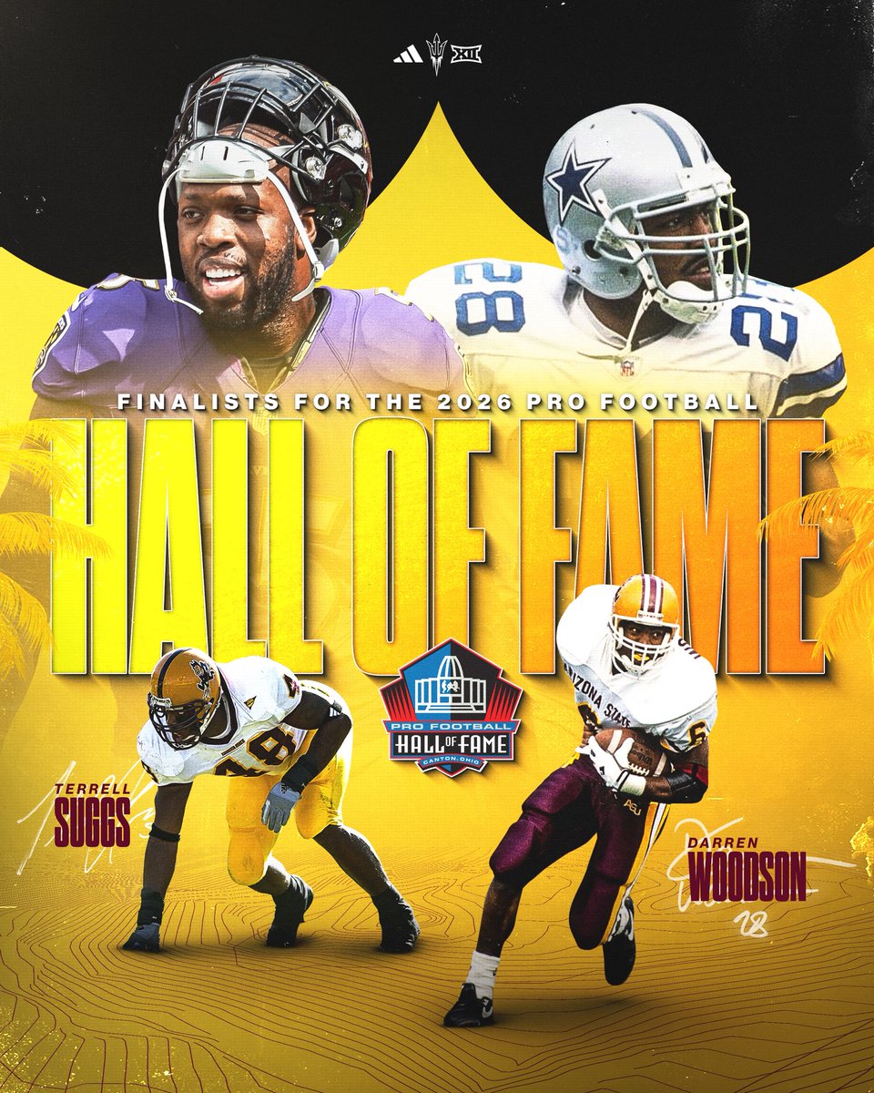 Built in maroon and gold. 

Terrell Suggs &amp; Darren Woodson named Pro Football Hall of Fame finalists ‼️