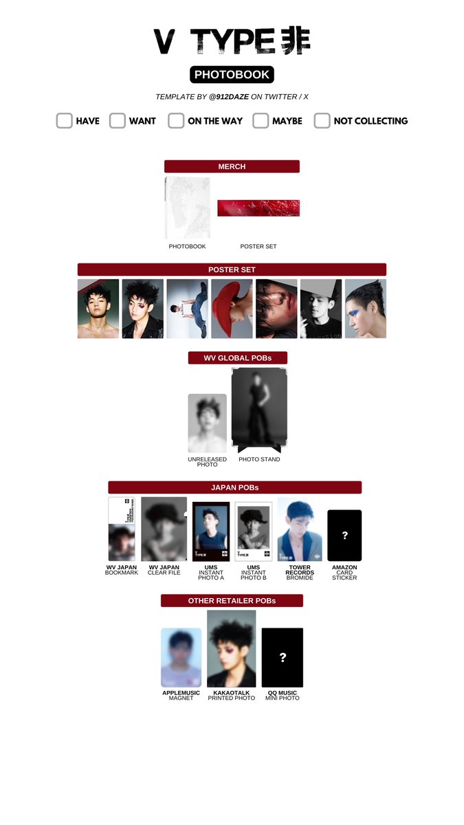 BTS テヒョン BTS TAEHYUNG PHOTOBOOK PB POSTER SET WISHLIST WL TEMPLATES