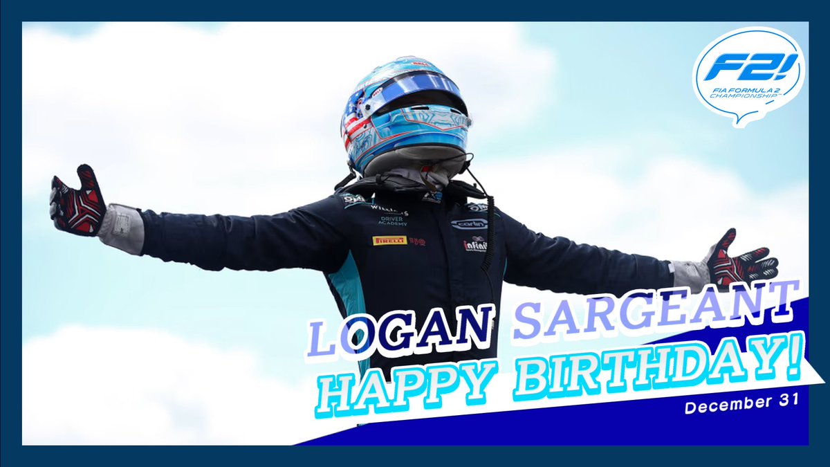 F2_staff's tweet photo. ✨HAPPY BIRTHDAY LOGAN✨

本日、12/31は2021-2022年に出走したローガン・サージェントの誕生日！🇺🇸🎂🎉
みんなも一緒にローガンの誕生日をお祝いしてあげてください💕🦅

#次世代F1選手育成中 https://t.co/AunmNG81gV