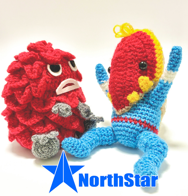 今日のベビーメトロン お友達が来ました #哀愁メトロン #あみぐるみ