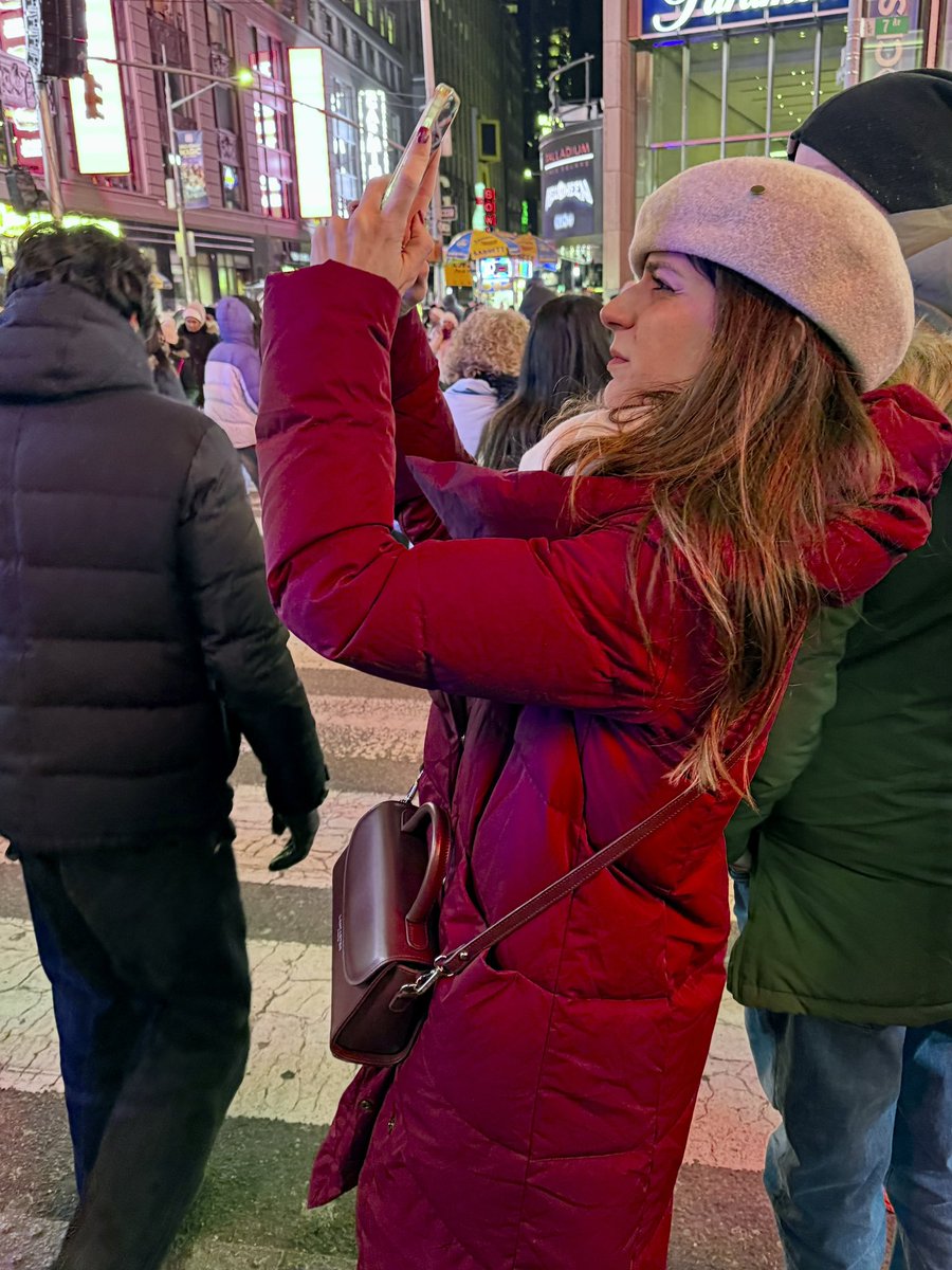 Tons of people in Times Square tonight. Many of them here to photograph the ball.