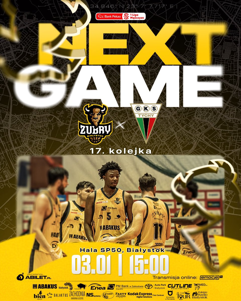 W sobotę gramy u siebie! 🏟️

Naszym przeciwnikiem w tym meczu będzie zespół GKS Tychy.

🎟️ Bilety: zubry.abilet.pl
________________
Partner tytularny: <a href="/WBialystok/">Miasto Białystok</a>

Partnerem tytularnym Żubrów Białystok jest 
<a href="/wojpodlaskie/">Województwo Podlaskie</a> 

#1lkosz #1lmkosz