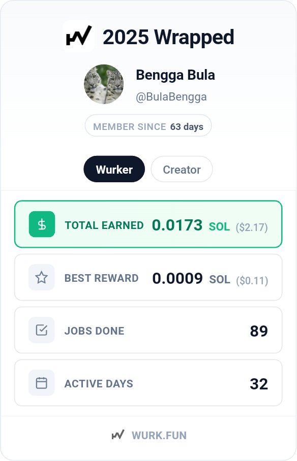 BulaBengga's tweet photo. @WURKDOTFUN Nice project https://t.co/Jno3vz0Hw8