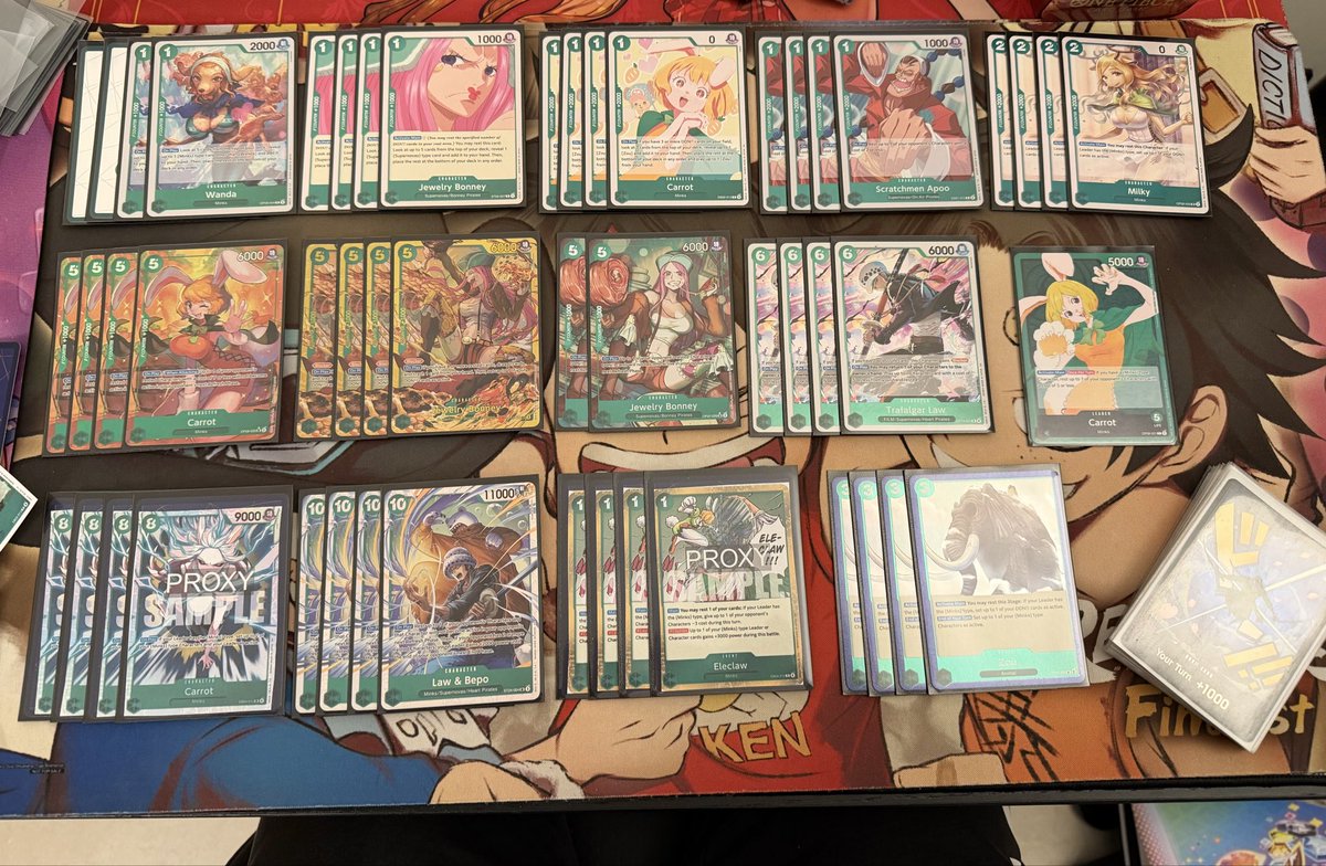 Carrot V1
4-1

Bonney 🥕
Ace 🥕
Ace ☹️
GP 🥕
Foxy 🥕

List created with the goat <a href="/Progress_2126/">Mirko Zanelli</a> 
Updates will follow below the post.

I want to include Carrot 6c: deck can’t miss the stage.

🥕🥕🥕

#optcg