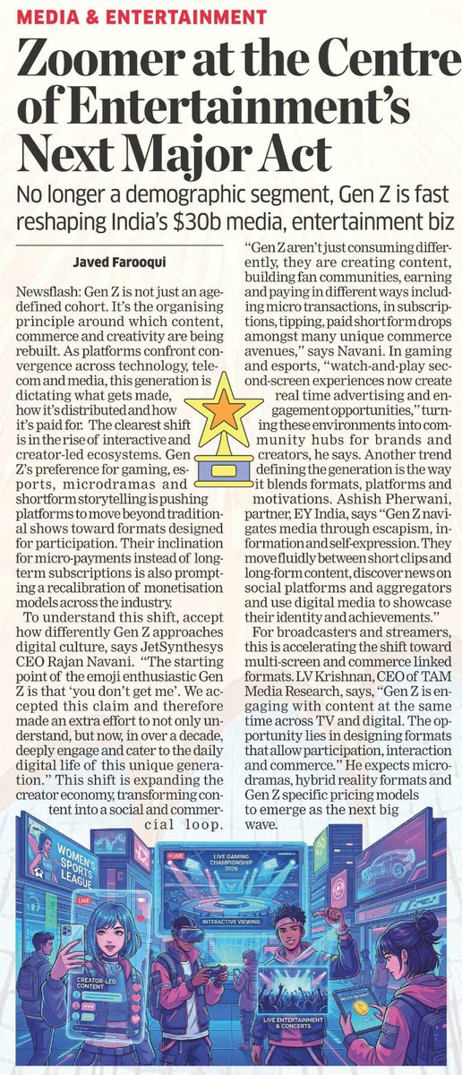 NavaniRajan's tweet photo. A meaningful year-ender perspective on Gen Z - a generation that asks to be understood before being served.
Appreciate @journojaved and @EconomicTimes for spotlighting this important cultural shift.

https://t.co/3sinJsmQEm 

#GenZ #Youth #India #media #entertainment https://t.co/1RdXEWwIL7