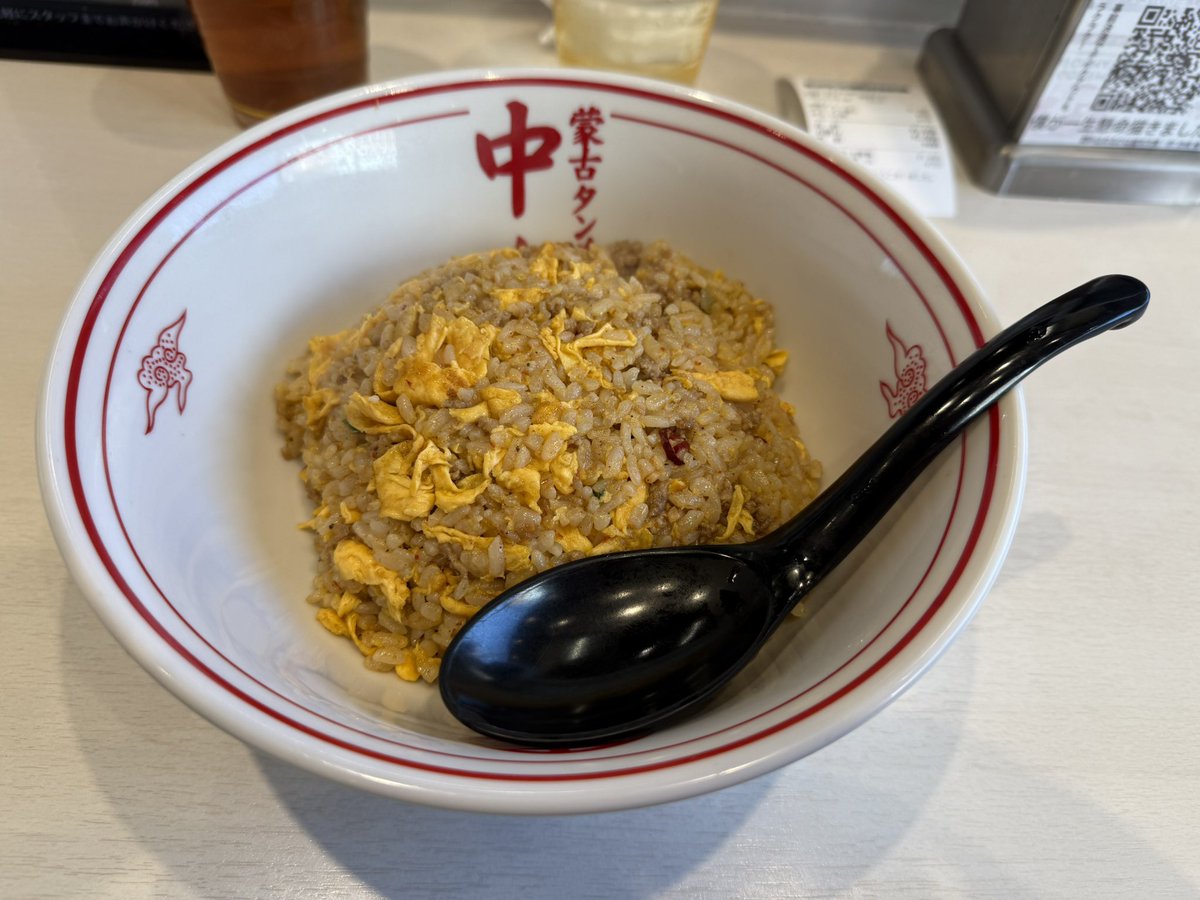 Menx2Ra's tweet photo. 2025年の麺納めは、蒙古タンメン中本船橋店さんでの麻辣チャーハン(ご飯2/3)、半ラーメン蒙古タンメン　でした。中本のチャーハンシリーズ美味しいなぁ。ご馳走様でした。 https://t.co/N6ZZCo62AU