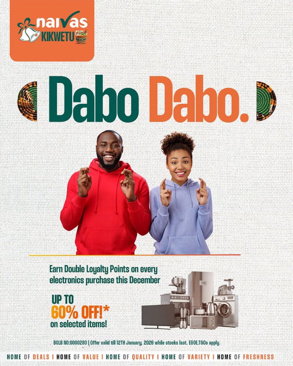 Morara__'s tweet image. Last day to enjoy double @naivas_kenya points with every purchase of electronics 

#NaivasAt35
