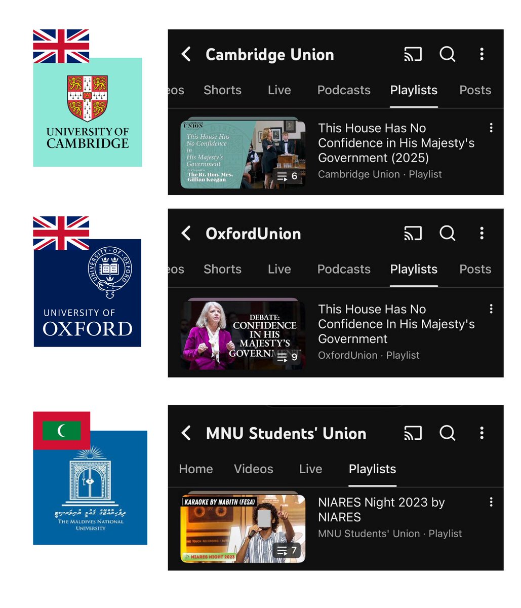 Oxbridge student unions host no-confidence debates against the government.

MNU’s “student union” hosts karaoke nights.