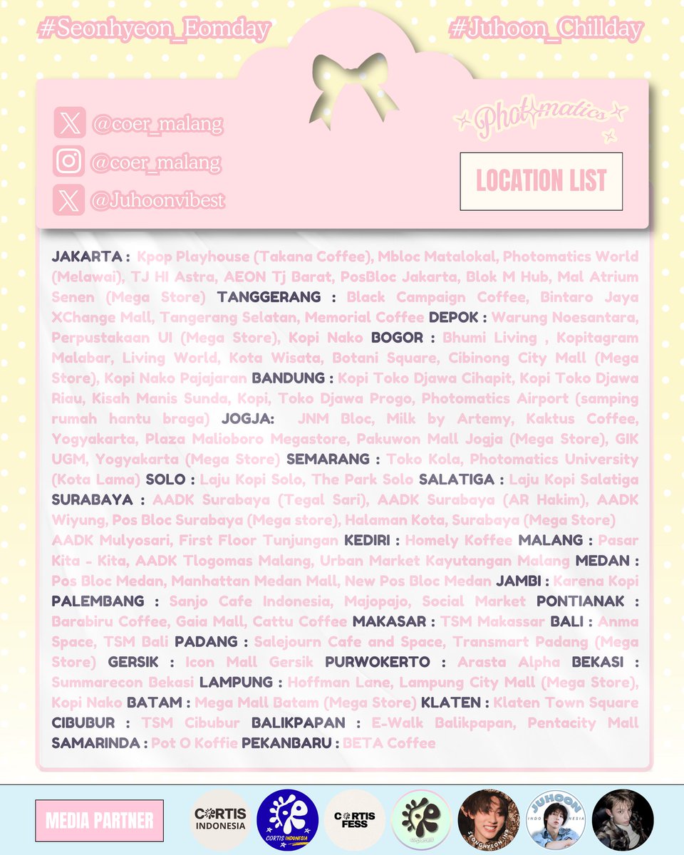 Juhoonvibest's tweet image. ⋆˚꩜🐢𝐃ⱺυᑲ𝗄𝖾 𝐒ρα𝗋𝗄 𝐎𐓣𝖾 𝐉α𐓣υα𝗋𝗒🦊⋆‧°
[𝐉υɦⱺⱺ𐓣 &amp;amp; 𝐒𝖾ⱺ𐓣𝗀ɦ𝗒𝖾ⱺ𐓣 𝐁ᑯα𝗒]
[@Coer_Malang x @Juhoonvibest]

📍Available : Photomatics
🗓️ : 1 - 7 January
.        15 - 21 January

── ♪ Please kindly tag &amp;amp; use hastag
#Juhoon_ChillDay #Seonghyeon_EomDay