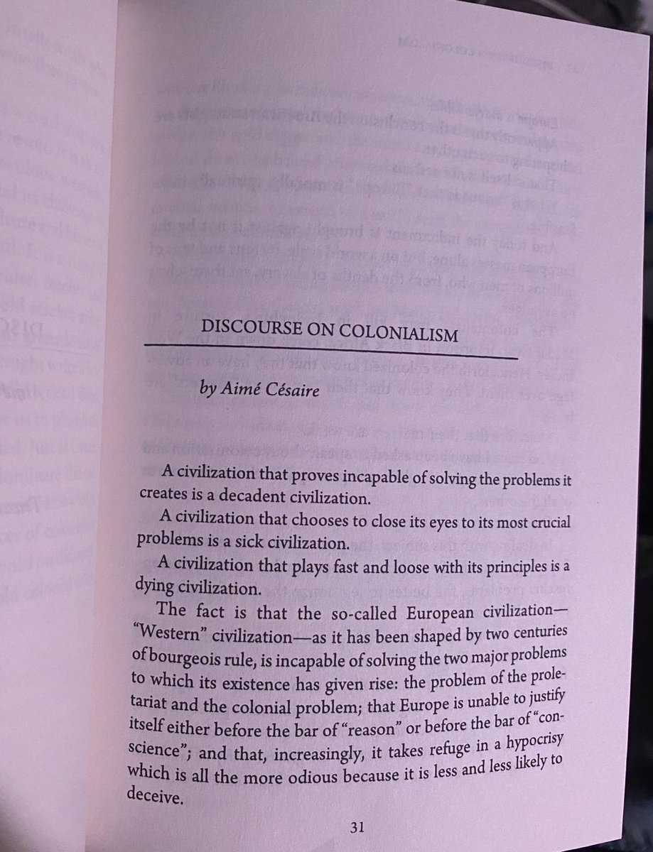 ComradeAndre2k's tweet image. Aimé Césaire 
Discourse On Colonialism
Europe is Indefensible