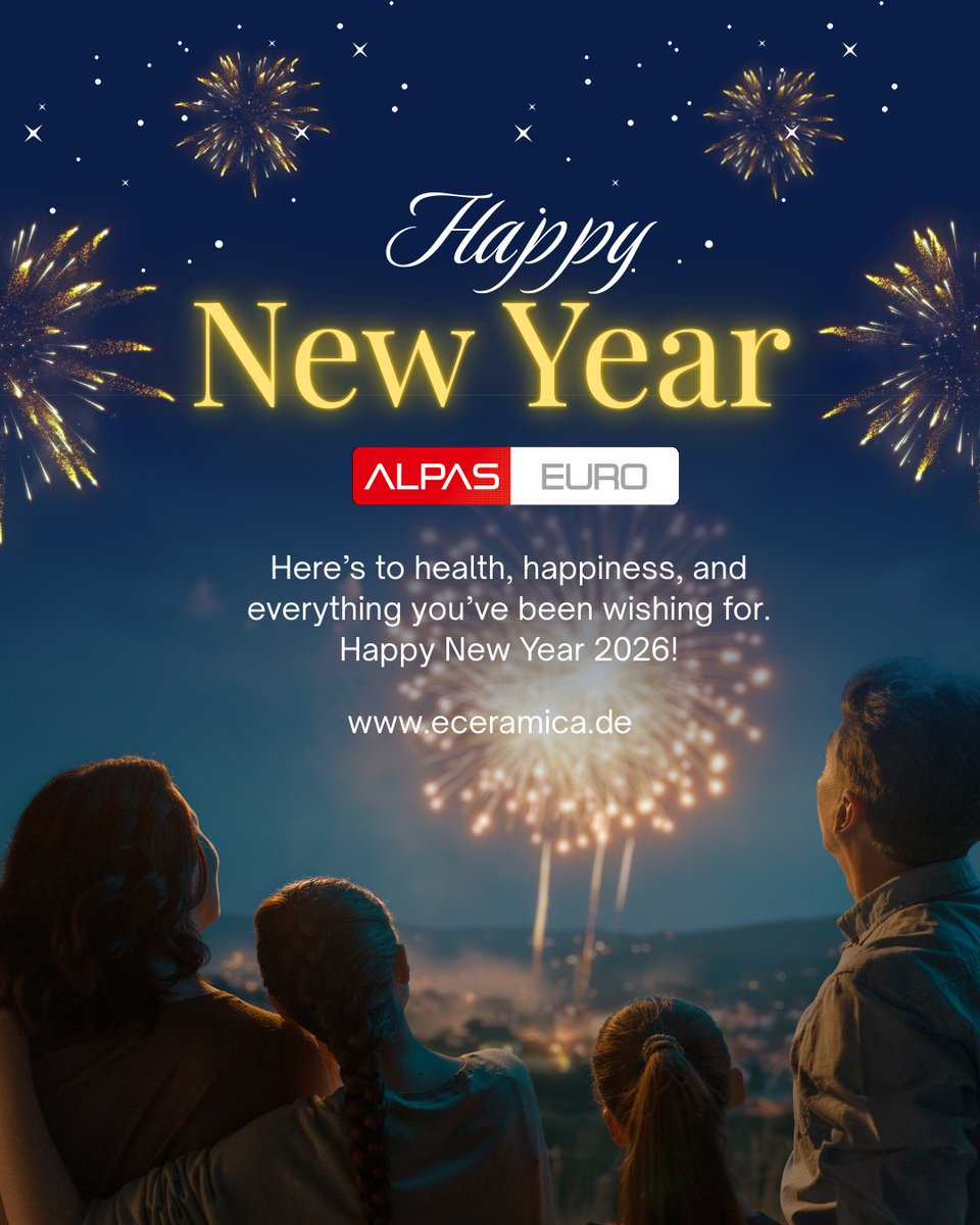 alpaseuro's tweet photo. Happy New Year 2026 from Alpas Euro India Pvt. Ltd.
Wishing everyone a year of growth success, and new opportunities. May 2026 bring innovation stronger partnerships and global achievements. Together let build excellence in tiles and beyond.
.
.
#HappyNewYear2026 #AlpasEuroIndia https://t.co/yAfnrzY7qW