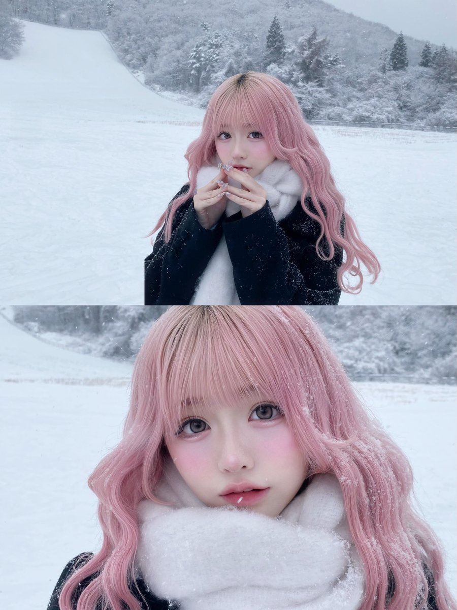 Aiで流行ってたやつ雪山で撮ってみた❄️⟡