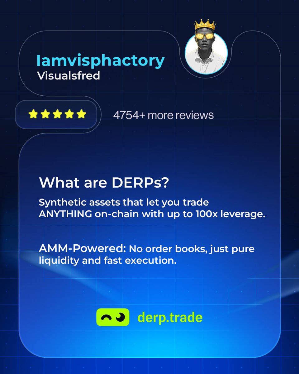 Iamvisphactory's tweet photo. The evolution of Solana DeFi is here. ⚡️
What asset should I 100x next?
Permissionless perps are the next meta.
Check it out: https://t.co/E1W5gtzXyc 🚀
#Solana #DeFi #DERPTrade @derp_trade https://t.co/rchG5eyLBm