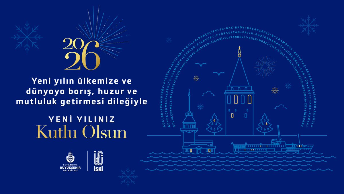 Yeni yılın ülkemize ve dünyaya barış, huzur ve mutluluk getirmesini diliyoruz.

Yeni Yılınız Kutlu Olsun!