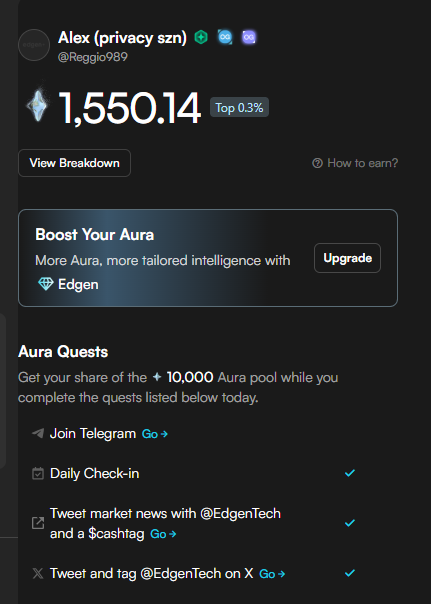 My short reflection about my 2025 with <a href="/EdgenTech/">Edgen</a>  👇

What I use the most is the Portfolio + market intelligence. Having signals, momentum, and context in one place helped me make calmer, more confident decisions instead of reacting to noise.

One insight Edgen made clear: price