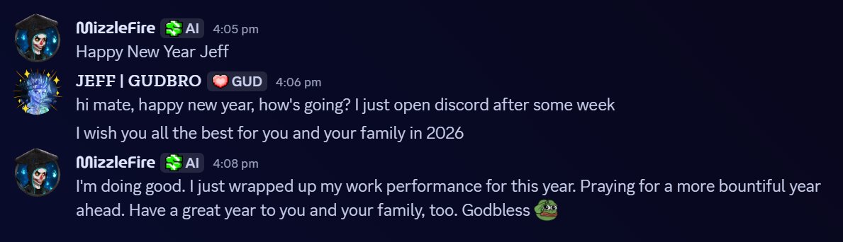 MizzleFireNFT's tweet photo. I'm blessed to meet such great individuals in web3 this year. Hoping for more deep connections on the year ahead. Happy New Year 🎉 https://t.co/CCxzAXmO1C
