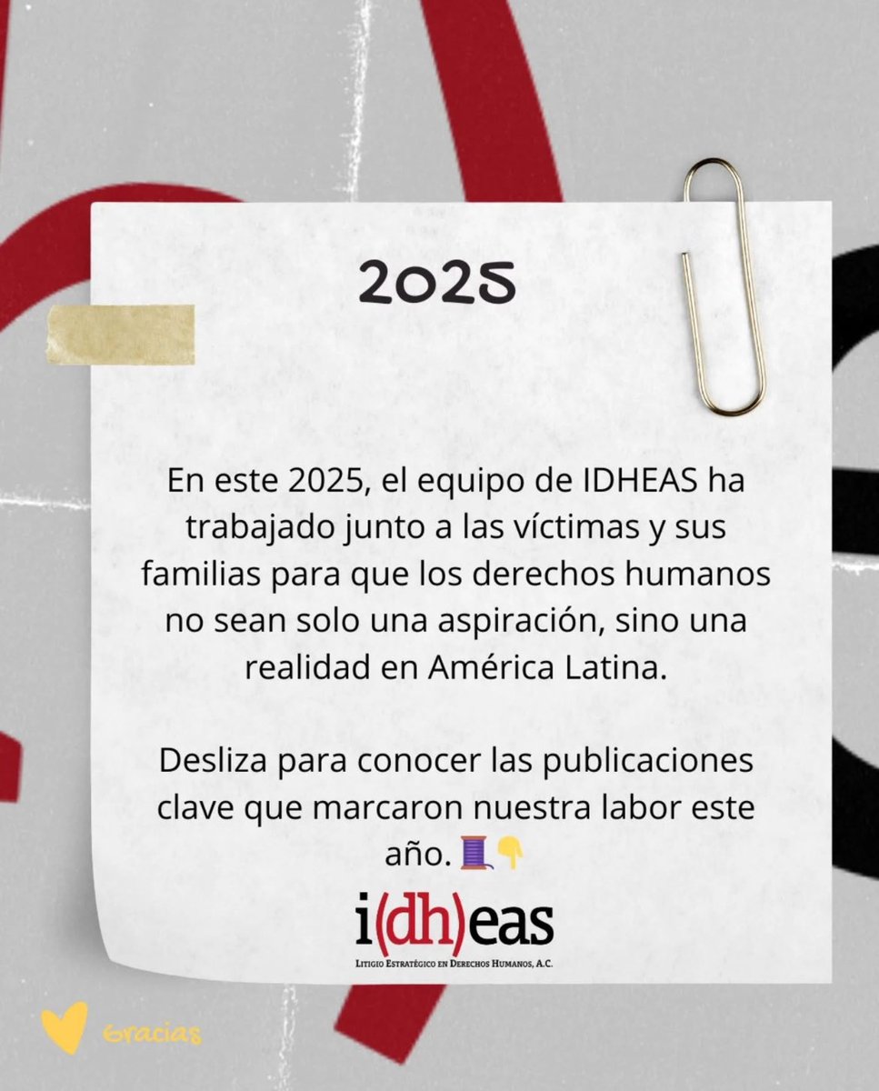 En 2026, nuestra prioridad seguirá siendo la promoción y defensa de los derechos humanos, el acompañamiento cercano a las víctimas y la lucha contra la impunidad en México y América Latina.
​¡Gracias por caminar con nosotros un año más
​#IDHEAS #DerechosHumanos #FelizAnoNuevo 🧵