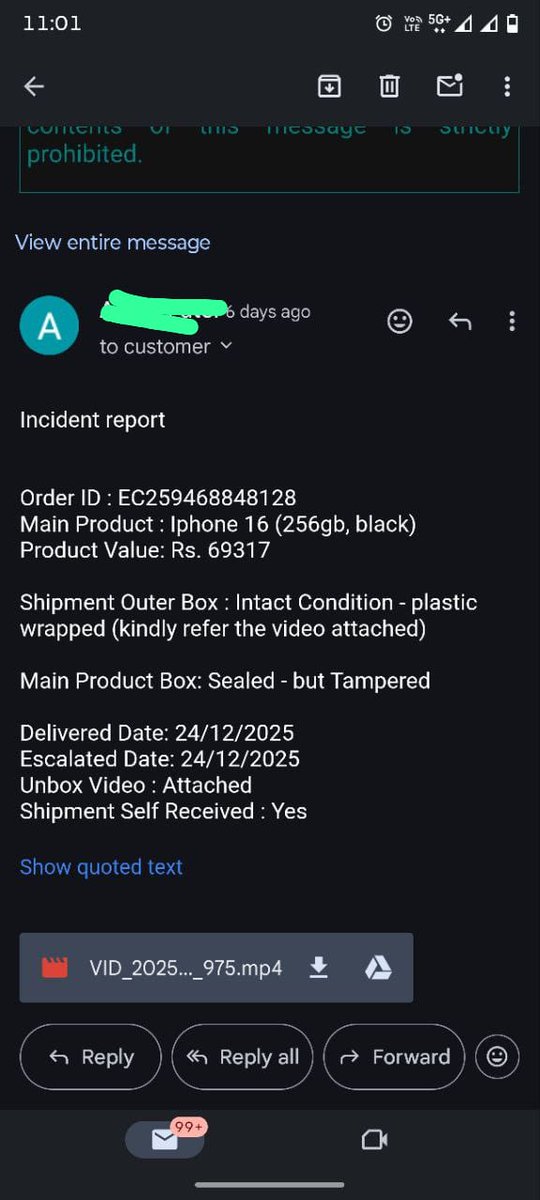 aashankV's tweet photo. Extremely disappointed with @cromaretail
Ordered iPhone 16, delivered a tile block instead.Submitted video evidence on Day 1.
8  days later — still no refund, no accountability. Mental harassment of a genuine customer.
@TataCompanies @TataGroup
@consumeraffairs @BlueDartCares https://t.co/dwyAaWNOIU