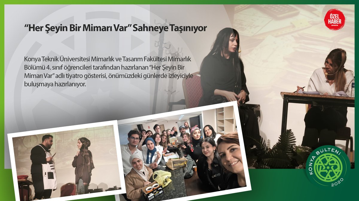 Alaaddin Aladağ’ın Özel Haberi | “Her Şeyin Bir Mimarı Var” Sahneye Taşınıyor

👉konyabulteni.com/her-seyin-bir-…

#KonyadanHaberinizOlsun #KonyaiçinözelKonyayaözel #KonyaTeknikÜniversitesi #KTÜN #Tiyatro #BilgehanYılmaz