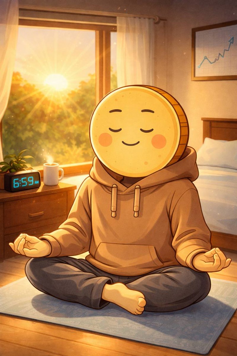 crepe_bsc's tweet photo. Sunrise. Stretch. Focus 🧘‍♂️ 🥞 https://t.co/4vhZSu8wXt