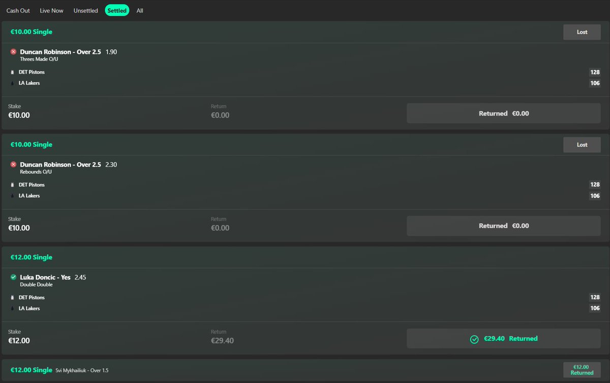 Gm. 1/3 today, 1 bet void. Dončič saves the day.
<a href="/ThePropHoundcom/">ThePropHound</a> 
#sportsbettingpicks 
#SportsBettingX