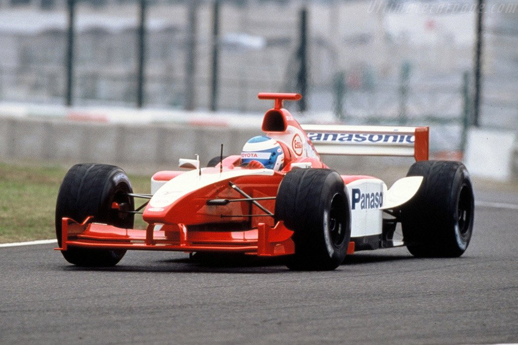 Mika Salo testing the never raced Toyota TF101 in 2001 prior to