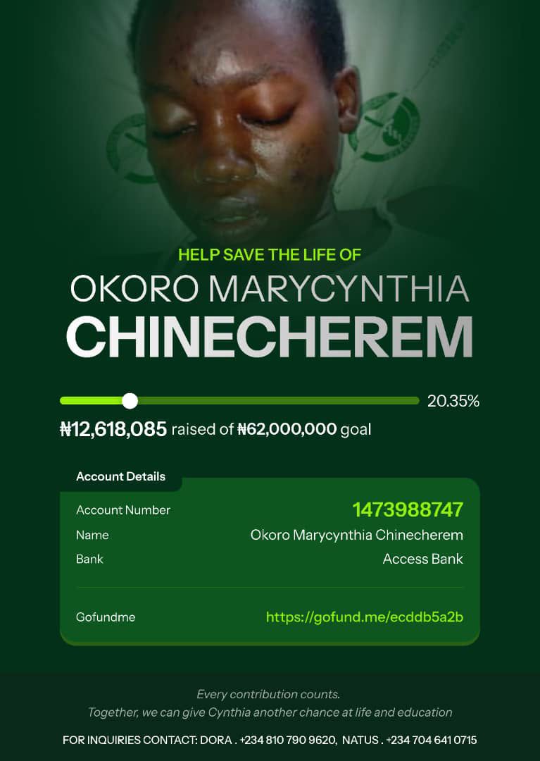 onyemavalency's tweet photo. However, you only learn when you're alive. Currently, Marycynthia Okoro is in a hospital in Nnewi battling Nodge Hopkins Lymphoma, a variety of Blood Cancer. 

She needs 62 Million Naira for her Bone marrow transplant and currently, we have 20+% of that money. https://t.co/V6HNoHf6Lb