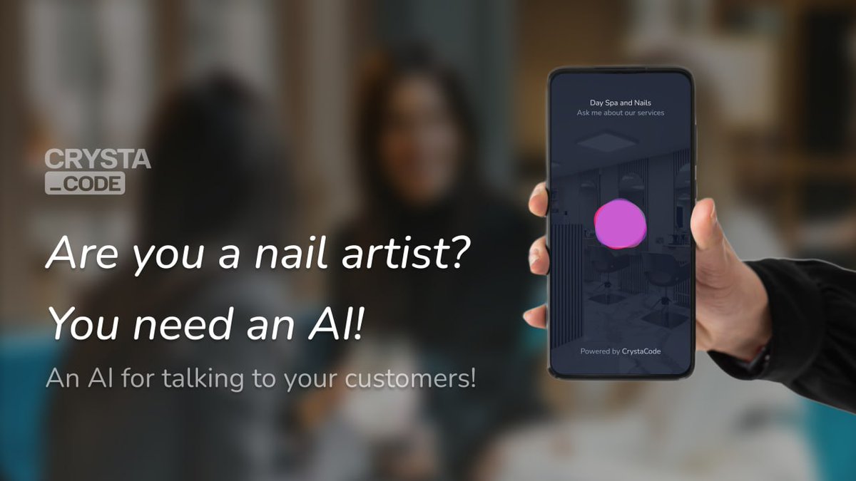 CrystaCode's tweet image. Smart salons start with smart conversations. CrystaCode makes AI simple. ✨ 

Don’t miss out: crystacode.ai

#CrystaCode 
#AIassistant 
#SmartSalon 
#BeautyTech