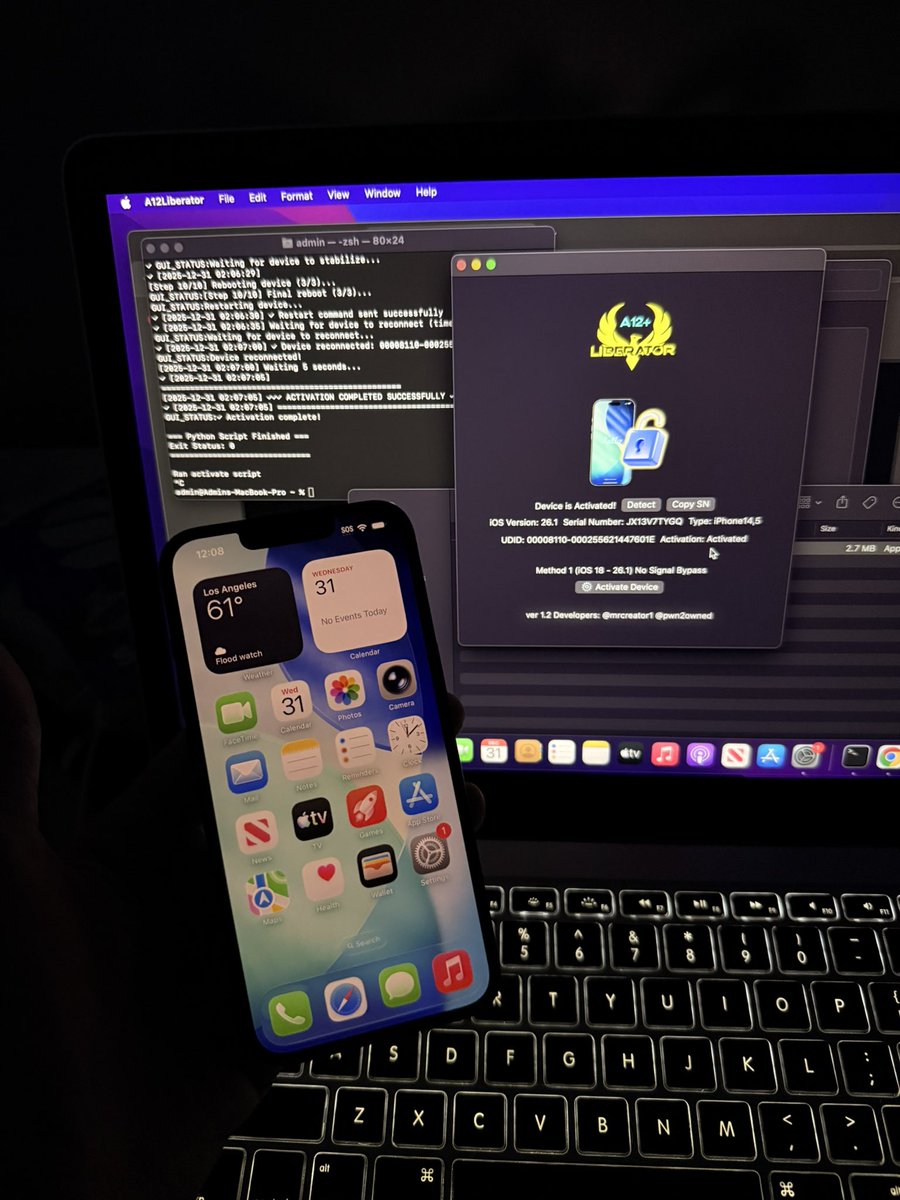 A12Liberator Version 1.2 released with library fixes. iOS 18-18.7.2 and iOS 26-26.1

If you do not have ideviceinfo, or pymobiledevice3 installed for device communication, my tools require them. When the tool launches, it will give you a script to copy and paste and run. It will