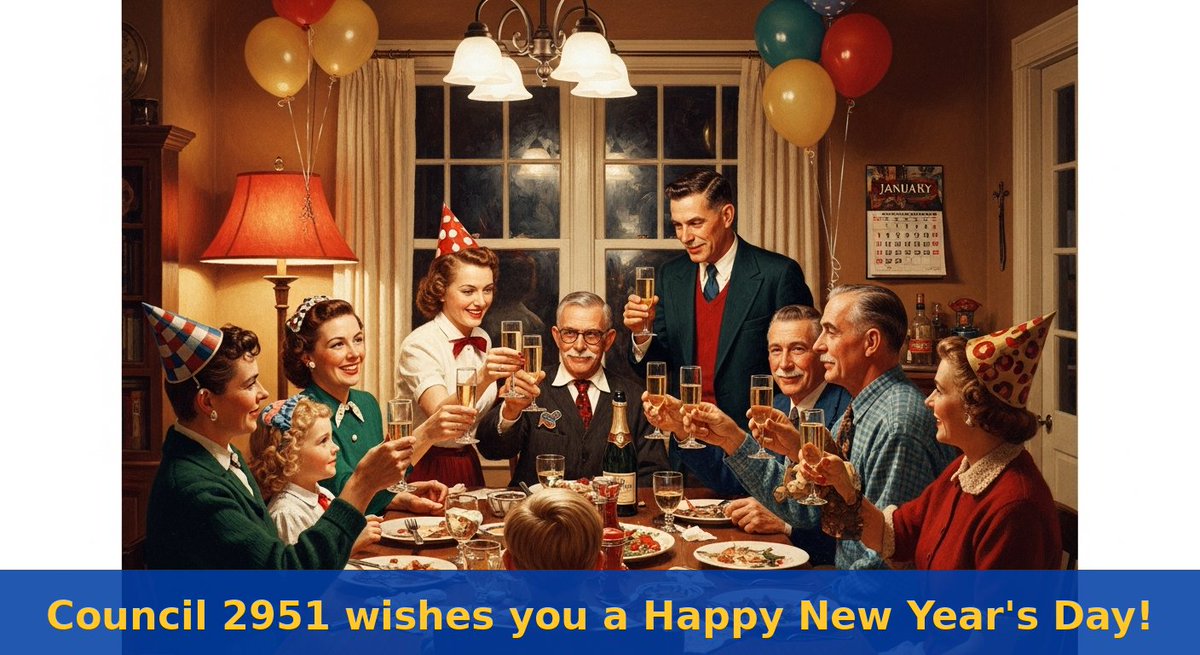 knights2951's tweet image. 🎉 Council 2951 wishes you a Happy New Year's Day! #KofC #KnightsOfColumbus