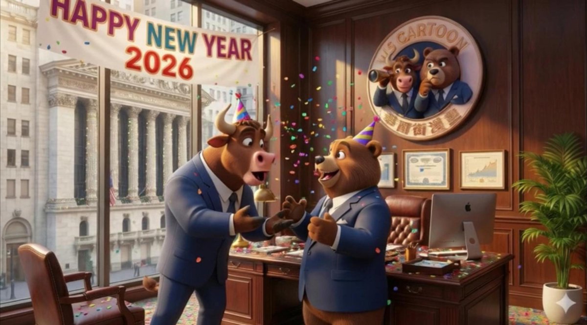 Compodata's tweet image. 来自华尔街漫画摄影棚的新年祝福。新年快乐2026！ youtu.be/MyU4lzLiMY0?si… via @YouTube